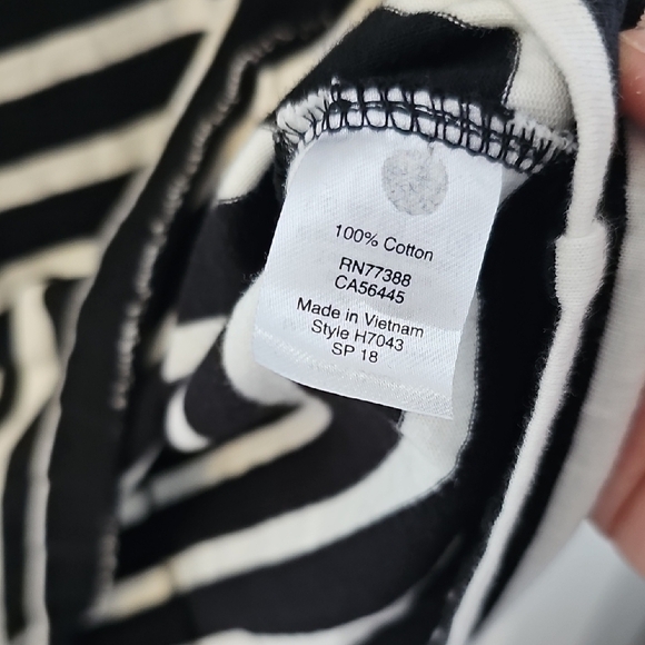 J. Crew stripped Black And White Shirt Dress 100% Cotton Size S - Picture 8 of 12